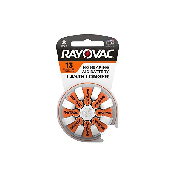 Rayovac Zinc-Air 13 1.45 volt Hearing Aid Battery 8 pk