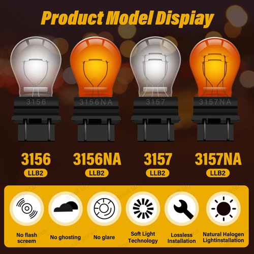 Small Stones 4PCS 12V P27W 3156NA 3456NALong Life Miniature Bulb Automotive Brake Lamp Turn Signal Lamp