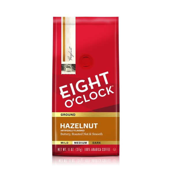 Eight O'Clock Coffee, Hazelnut Ground, 11-Ounce Bags (Pack of 4)