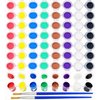 Acrylic Paint Strips For Kids&Adults,Bulk Set of 12 Washable Filled Paint Sets in 8 Colors,With 12 Paintbrushes,Painting Art Supplies Craft Paint Pots for Home Birthday Party Favors (Brown Purple)