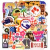 Waterproof Vinyl Stickers for Laptop Luggage Scrapbook Postcard (100Pcs Travel Style)