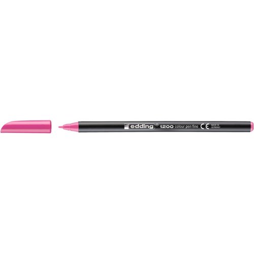 edding 1200 Colour Pen Fine - Pink - 1 Pen - Round Tip 1 mm - Felt-Tip Pen for Drawing and Writing - for School or Mandala