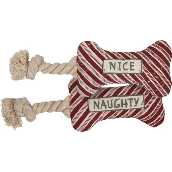Primitives by Kathy 108211 Naughty and Nice Bone Dog Toy, 6-inch Length