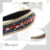 deladola Red Rhinestone Headband Beaded Hairband Prom Party Ceremony Banquet Hair Accessory for Women