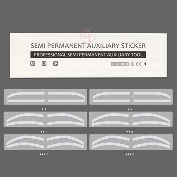 6 Pairs Eyebrow Tattoo Auxiliary Stickers Disposable Adhesive Eyebrow Template Sticker Women Disposable Adhesive Eyebrow Template Sticker (6 Pairs Sticker+1 Black Brow Pencil)