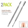 Cuticle Pusher Dual Sided - Sharp Edge Spoon Shaped Double Ended Cuticle Pusher Remover Cleaner Surgical Medical Grade Stainless Steel Manicure Pedicure Nail Art Care Tools 2 Pc Set By Krisp Beauty