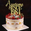 40th Awesome since1984 Cake Topper Cheers to 40 Years Birthday Cake Pick 40 Fabulous Cake Decoration for Happy 40th Birthday Anniversary Party Cake Decorations Supplies (1984, golden)