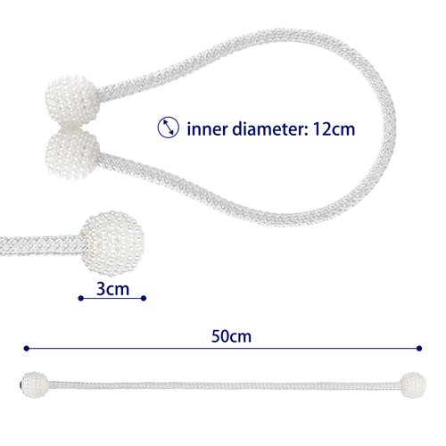 8 Pack Magnetic Curtain Tie Backs with Pearls,Modern Curtain Holdbacks Strap,Decoration for Kindergarten,Outside and Inside Drapes