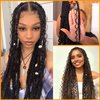 9 Pack 22 Inch Goddess Crochet Box Braids Curly Ends Bohomian Goddess Box Braids Crochet Hair Synthetic Crochet Braids Hair Extensions(22 Inch,1B)