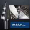 MACXCOIP M2 Step Drill Bit, 3/16 to 1-3/8 in, Double Fluted, Cutting Drill Bit for Stainless Steel, Metal, Aluminum, Copper, Wood, PVC