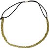 Mia Fashion Headband, Hair Accessory OR Necklace, Twisted Metal Chain + Elastic Rubber Band for Women, Teens, Girls - Gold Color