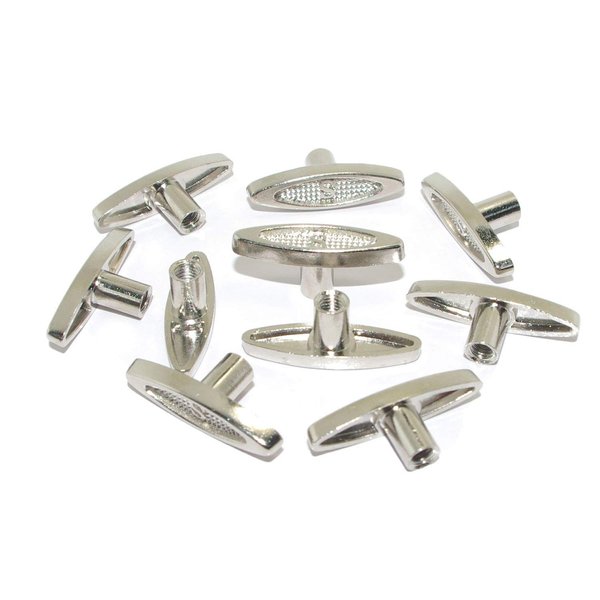Pursuestar 10Pcs 8mm 0.35" Silver Metal Winder T-Bar Replacement Winding Keys for Windup Jewelry Music Box Kit