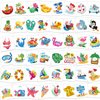 HOWAF Hawaiian Luau summer Temporary Tattoos, 96 Pieces Summer Pool Themed Fake Tattoos, Waterproof Hawaiian Tropical Tattoos Stickers Party Decoration for Adults Tropical Beach Themed Birthday Party Supplies Favors