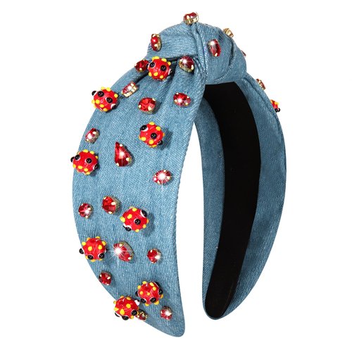 ZITULRY Animal Headband for Women Enamel Birds Giraffe Bee Knotted Headband Jeweled Summer Top Knot Headband Boho Summer Hair Accessories Party Decorations Gifts, Blue