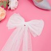 CIEHER Bridal Hair Clip Bachelorette Party Decorations Pearl White Hair Bow Bride to Be Bridal Shower Gifts Bridesmaid Favors Bridal Hair Accessories