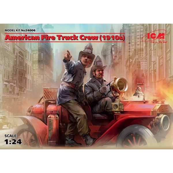 ICM 24006 1/24 SCALE Plastic model kit American Fire Truck Crew 1910s 2 figures
