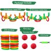 4 Sets Christmas in July Inflatable Reindeer Antler Ring Toss Game School Family Favors Party Gift Supplies Outdoor Indoor Toy (24 Rings with 4 Reindeer Noses)