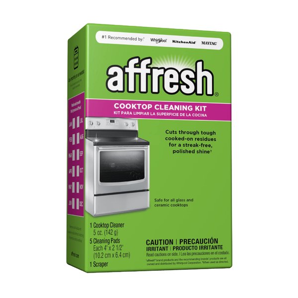 Affresh Cooktop Cleaning Kit, Safe for Glass & Ceramic Cooktops, Includes 5 oz Cleaner, 5 Pads, 1 Scraper