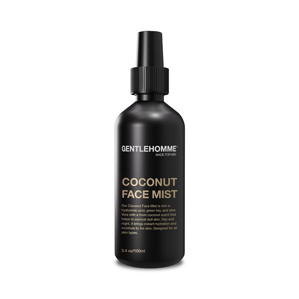 Hyaluronic Acid & Aloe Coconut Face Mist for Men - Hydrating & Refreshing Green Tea & Rose Water Facial Mist for All Skin Types - Day & Night Mens Calming Facial Toner 3.4 Fl Oz