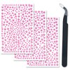 3 Sheets Face Gems Self Adhesive Rhinestones Stick on Face Jewels Stickers Decorations for Face, Makeup, Nail, Crafts (Rose Red)
