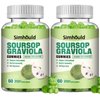 2 Pack Soursop Graviola Gummies - 3000mg Extra Strength Soursop Leaves Supplement with Vitamin C, Zinc - Digestive Aid, Immune Support & Antioxidant - Sugar-Free, Non-GMO, Vegan, 120 Counts