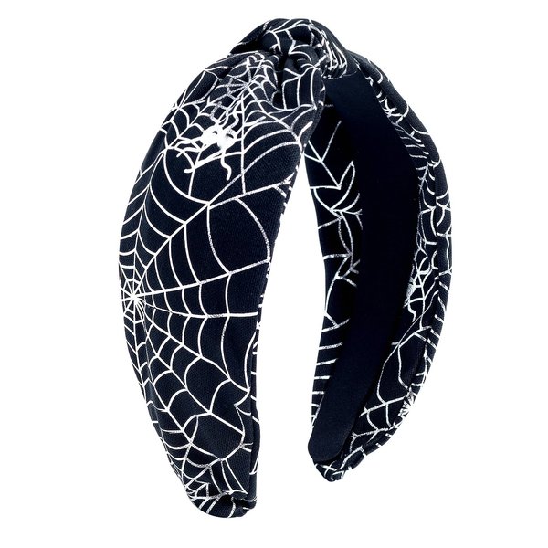 IDDFEVE Halloween Headbands for Women - Slivery Glitter Spider Web, Skull Holiday Knot Hair Hoops, Pearl Hair Accessory Festive Gift