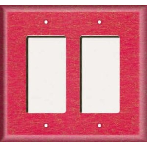 SnazzySwitch Wrinkled Red Decorative Light Switch or Outlet Cover - Double Rocker (Decora)