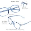 VisionGlobal Blue Light Blocking Glasses for Women/Men, Anti Eyestrain, Computer Reading, TV Glasses, Stylish Square Frame, Anti Glare(Clear Blue,+1.75 Magnification)