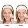 White Elastic Terry Cloth Spa Headband, 8 Pack Facial Head Wrap band Washable Makeup Headband with Magic Tape