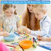 Small Paint Brushes Bulk, Anezus 50 Pcs Flat Tip Round Acrylic Paint Brushes for Kids Classroom Acrylic Watercolor Canvas Face Painting Touch Up