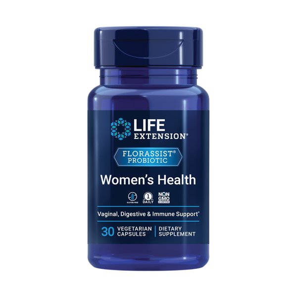 Life Extension FLORASSIST® Probiotic Women's Health, Vaginal Health, Digestive Health, Immune Health, Gluten-Free, Non-GMO, Vegetarian, Once-Daily Formula, 30 Capsules