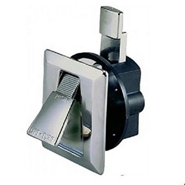 Perko 0922DP0CHR Chrome-Plated Non-Locking Flush Latch for 1-5/8" Hole (No Keys), Silver