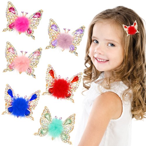 Hoteam 6 Pcs Flying Butterfly Hairpin 2024 Moving Butterfly Hair Clips Elegant Metal Side Clip Moving Flying Butterfly Shiny Hair Clips Barrettes for Women Girls Hairpin with Moving Wings