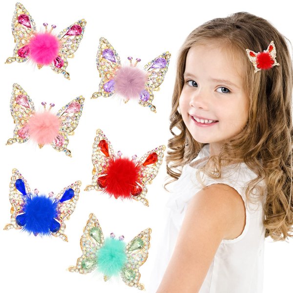 Hoteam 6 Pcs Flying Butterfly Hairpin 2024 Moving Butterfly Hair Clips Elegant Metal Side Clip Moving Flying Butterfly Shiny Hair Clips Barrettes for Women Girls Hairpin with Moving Wings