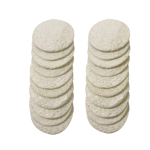Facial Loofah Pads, 2.36 inches Round Complexion Natural Loofah Facial Discs Exfoliating Facial Loofah Skin Scrub Pack of 20