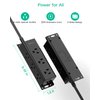 Power Strip Surge Protector 10Ft - Wall Mount, Flat Plug, Long Extension Cord with Multiple Outlets, 9 Wide Spaced Outlets and 3 Side Design, Overload Protection for Home Office Dorm Black