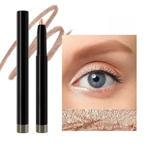 ElsaJolin nude Shadow stick Liner Pencil, Long Lasting Waterproof Eyeliner Pencil, Smudge Proof, Matte Finish and shimmering (# 02)