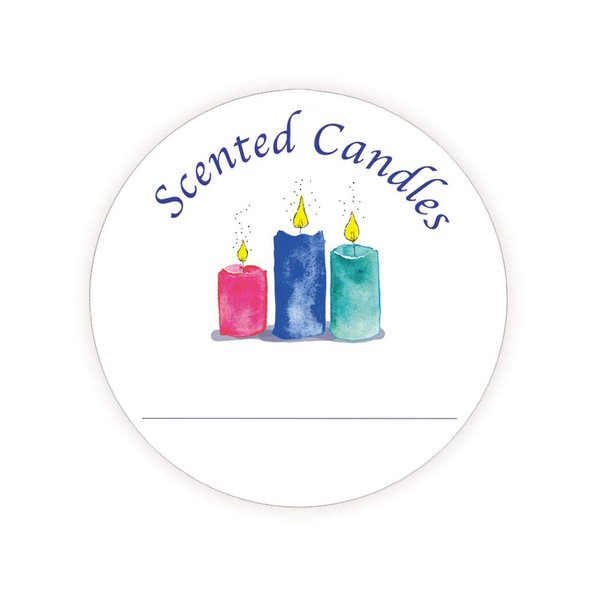 120 2 Inch Pre-Printed Design ~Scented Candles~ Matte Sticker Labels