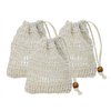 PPhtony 3pcs Soap Bag Net Pouch Saver Pocket Soap Lifting Pads Natural Sisal Jute Foaming Mesh Body Scrubber Bath Exfoliator Exfoliating Drying Soap Holder for Shower Gift DIY Craft (10x12cm, Apricot)