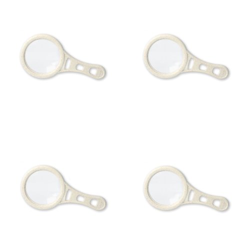 4 Pack Carson MagnetMag Wheat Magnifier - Organic Handheld Magnifier with 3X Magnification, 6X Spot Lens and Magnetic Handle Made from Real Wheat - Magnifying Glasses Set (DX-50EF)