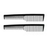 Amelia Beauty, 7in Black Plastic Wide Tooth Tease Comb, Made in USA, Professional Grade Pocket Hair Comb, Wet, Tangled Hair, Flip to Lift, Tease, Everyday Styling Cutting Hair Styling Tool, 2 Pack