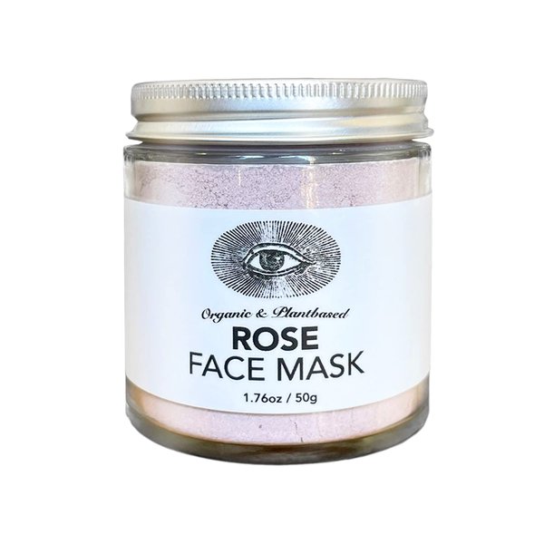 Anima Mundi Rose Clay Mask - Astringent, Redness Corrector Rose Powder, Hibiscus Hydrating Face Mask + Mangosteen Powder Purifying Mask with Soothing White Kaolin Clay + Aloe Vera Extract (1.76oz)