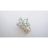 Generic Small mini gold metal ab crystal flower alligator hair claw clip