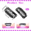 50pcs Wigs Snap Clips Hair Extension Clips 6-Teeth U-Shape Metal Silicon Wig Hair Extension Clips for Women Hairpiece, Wig Clips to Secure Wig no Sew U-Shap Hair Extension, Wig Clips 6 Teeth