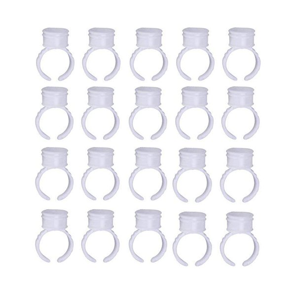 COOSKIN 100pcs Microblading Pigment Glue Rings Tattoo Ink Holder for Eyelash Extension Rings
