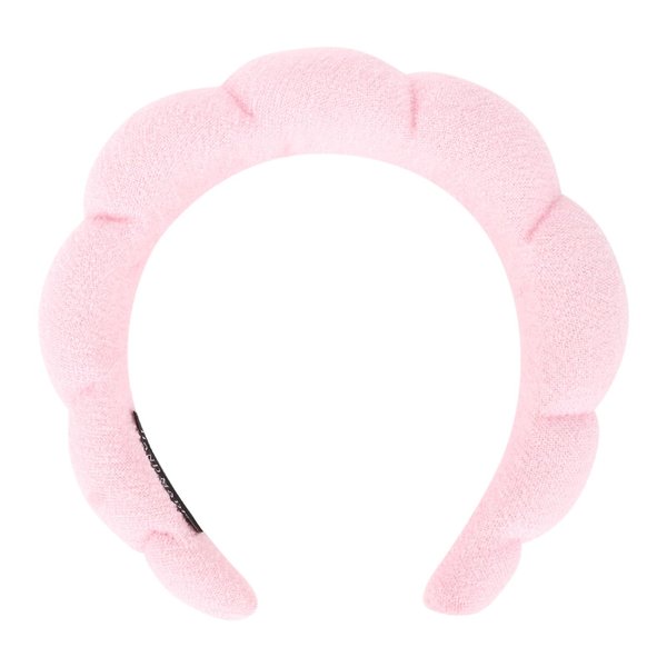 Araluky Pink Spa Headband for Washing Face Puffy Sponge Headbands Skincare Headbands for Women Girls Terry Cloth Headband for Washing Face Skincare Makeup Removal Shower Hair Accessories (Pink)