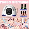 GGUP 320W UV LED Nail Lamp, Professional UV Nail Dryer Light for Gel Nails with 72 Beads, Fast Curing Gel Polish Lamp Auto Sensor 4 Timer Setting Portable Nail Art Drying Tools for Fingernail/Toenail