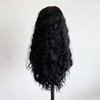 RONGDUOYI Black Curly Wig with Highlights Synthetic Lace Front Wigs for Women Natural Hairline Black Mix White Long Wave Wig Daily Use Synthetic Hair Wig Cosplay