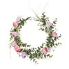 Floral Fall Artificial Baby Breath Flower Halo Wedding Crown Lilac Bridal Headpiece Greenery Crown HC-24 (F-pink)