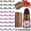 Eyebrow Stamp Stencil Kit - Eyebrow Powder, Makeup for Natural-Looking Brows, Eyebrow Stamp Kit with 27 Reusable Stencils, Easy to Use, Waterproof & Smudge-Proof, Long-Lasting, Light Brown